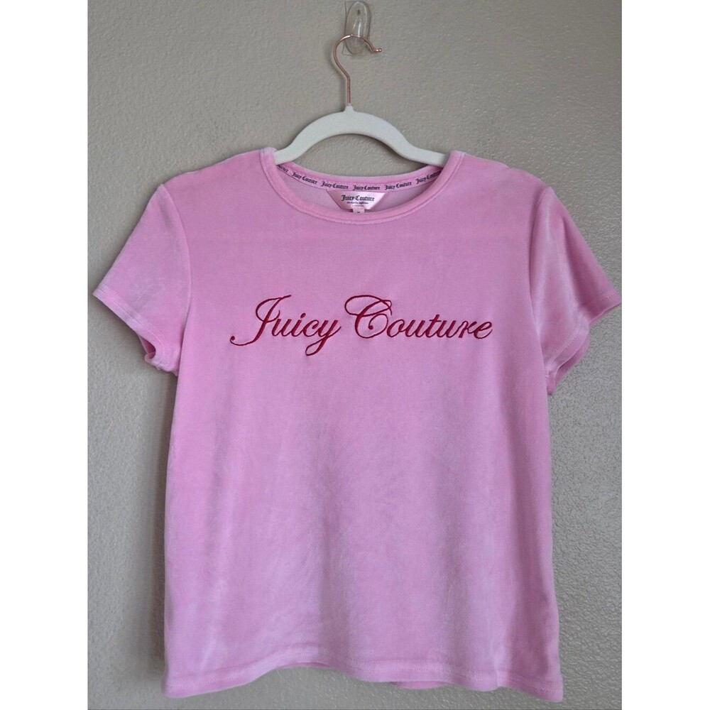 NWOT juicy couture pink velour script logo sleepwear set pink size M - Picture 2 of 7
